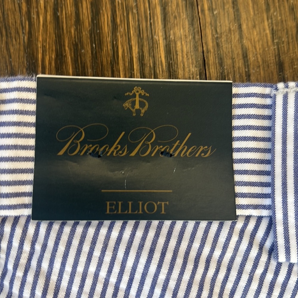 NWT Mens Brooks Brothers Elliot Blue Seersucker Pant W35 L32 - Picture 4 of 8